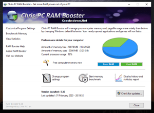 Chris-PC RAM Booster 7.07.19 download the new version for mac